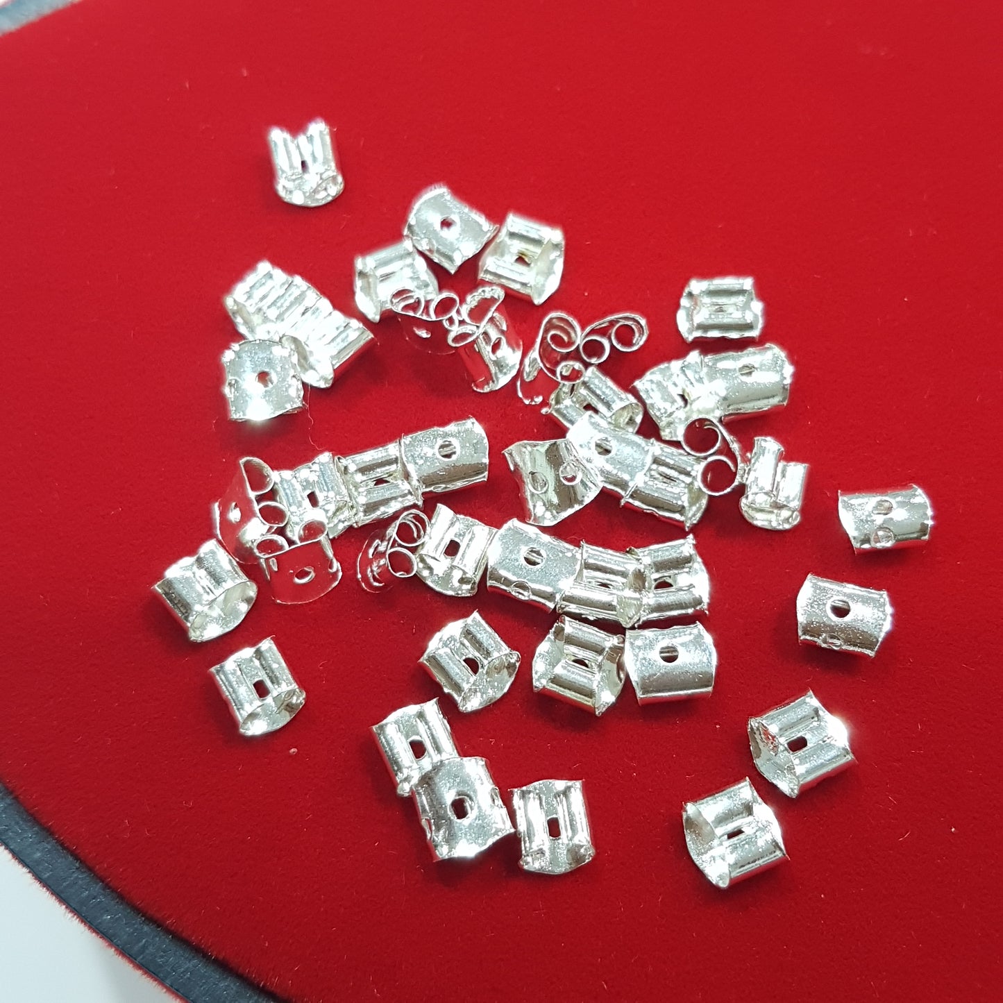 50pc Silver Plated Earring Backs