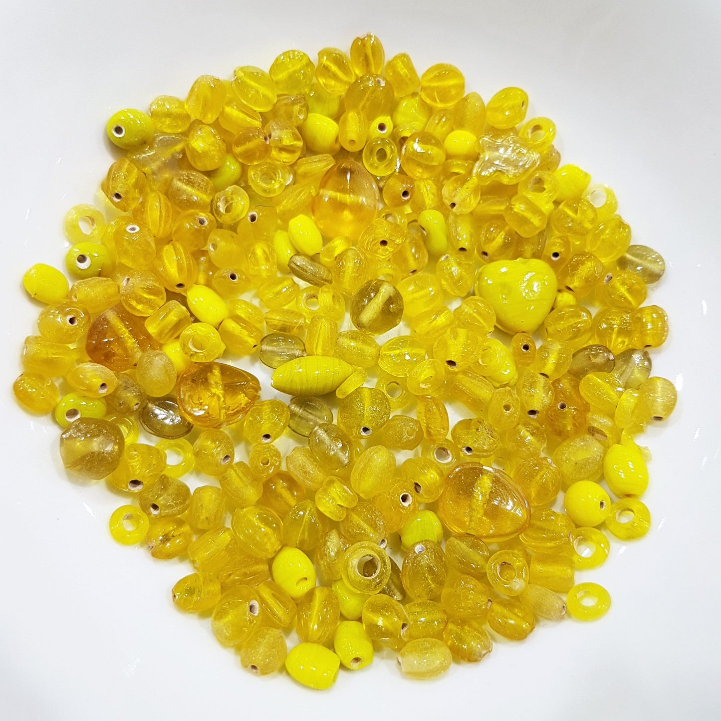 100g Yellow Lampwork Bead Mix