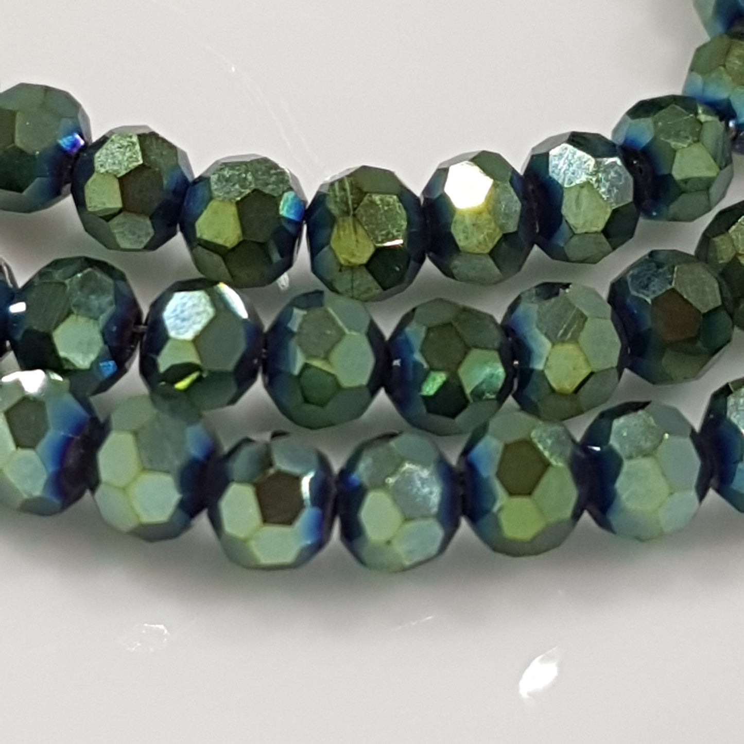 Round Electroplated Crystal Beads