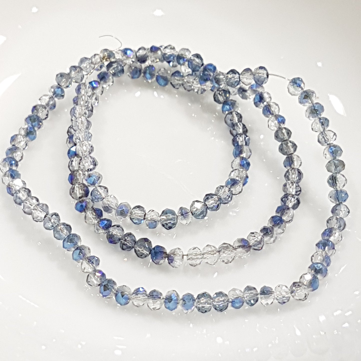 Dual Coloured Blue Crystal Rondelles