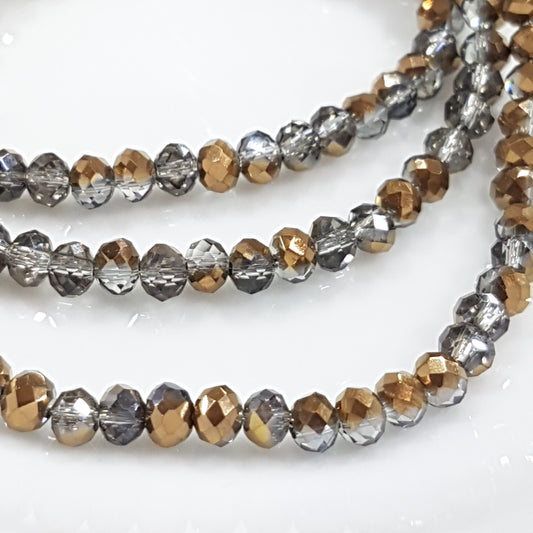 Bronze Dual Colour Crystal Rondelles