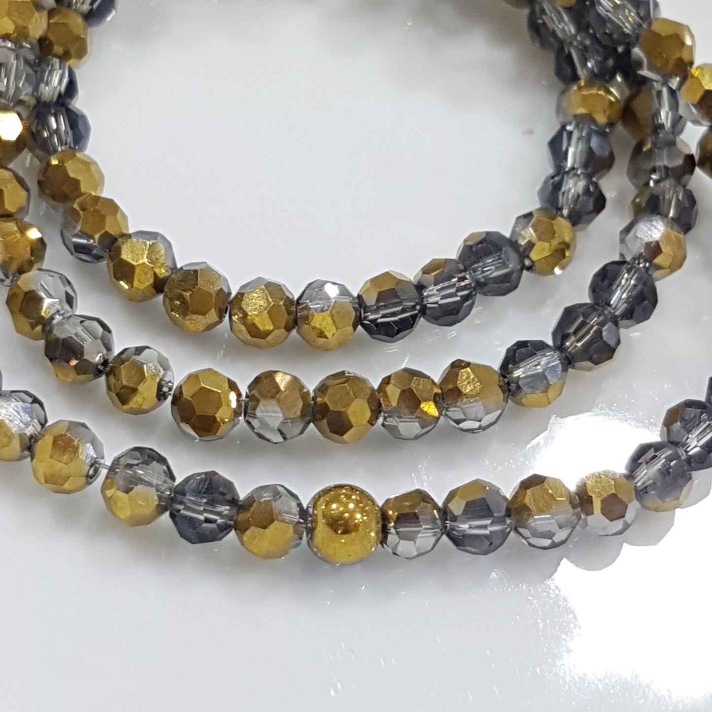 Gold Dual Colour Crystal Glass Beads