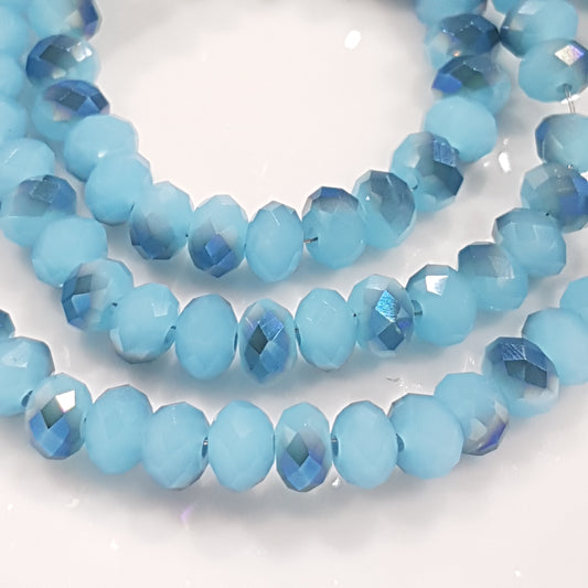 Dual Blue Crystal Rondelles