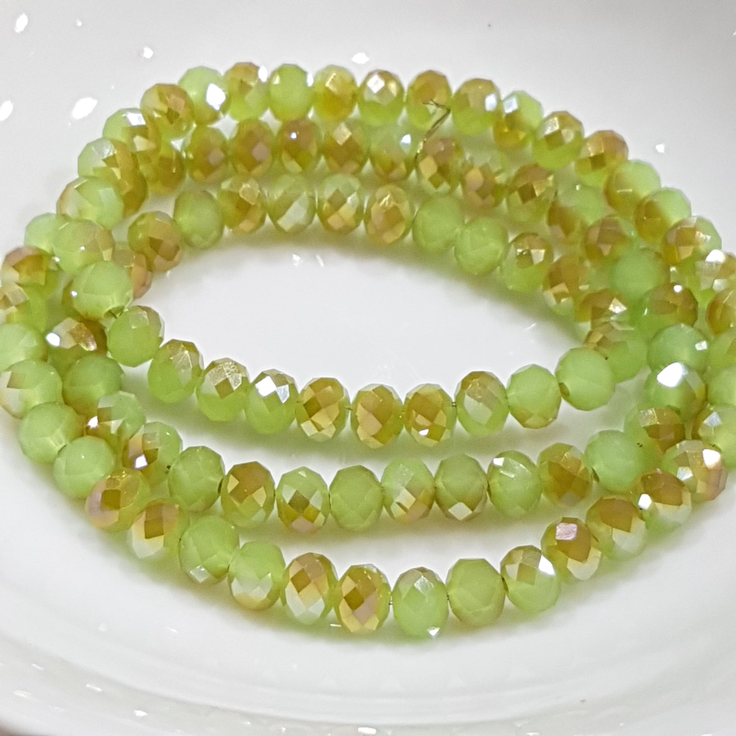 Dual Green Crystal Rondelles
