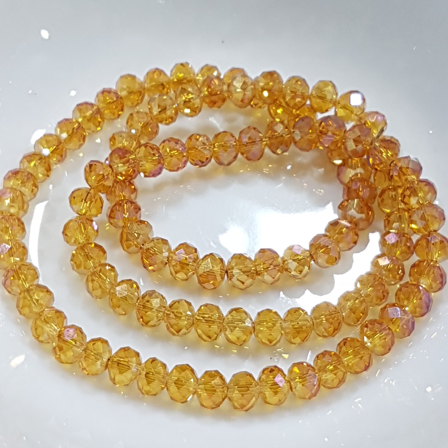 Orange AB Crystal Bead Strand