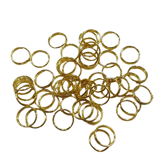 8mm Gold Split Rings 50pc