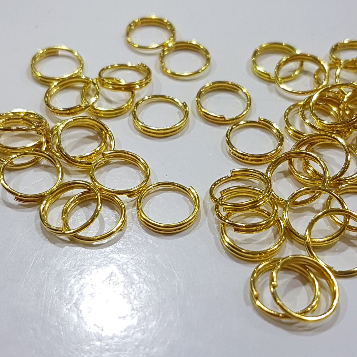 8mm Gold Split Rings 50pc