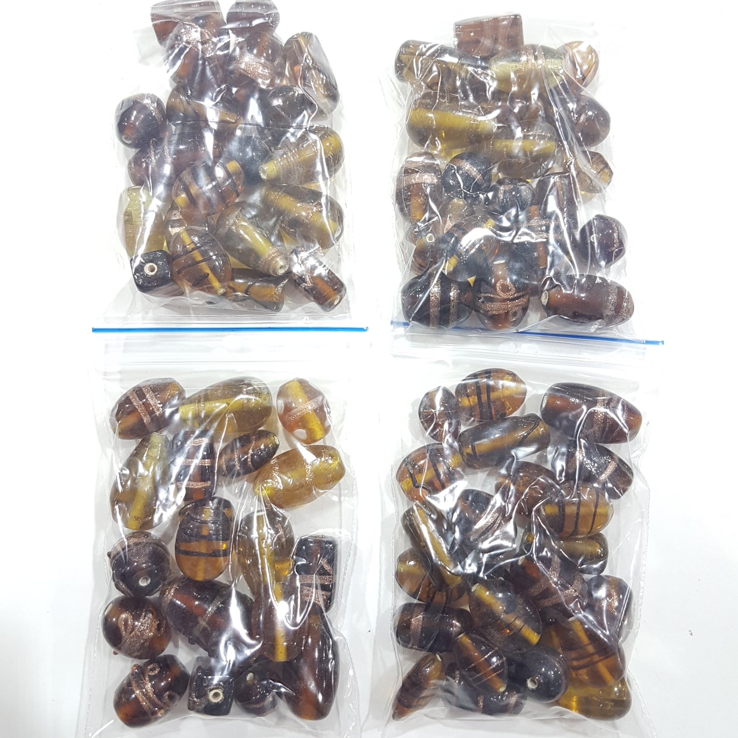 100g Golden Brown Lampwork Glass Beads