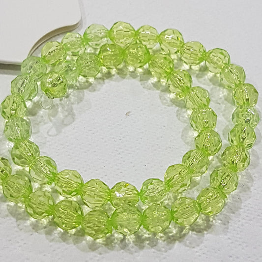 50pc Green Acrylic Faceted Beads