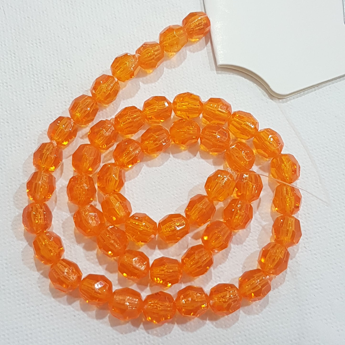 50pc Orange Faceted Acrylic Beads