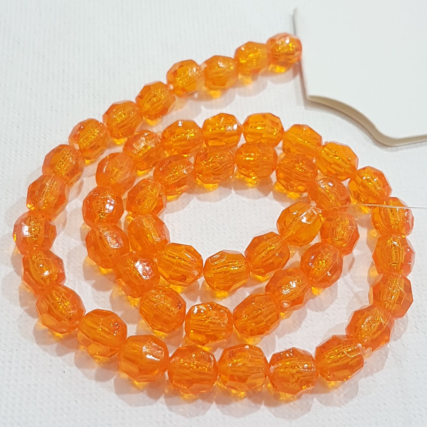 50pc Orange Faceted Acrylic Beads