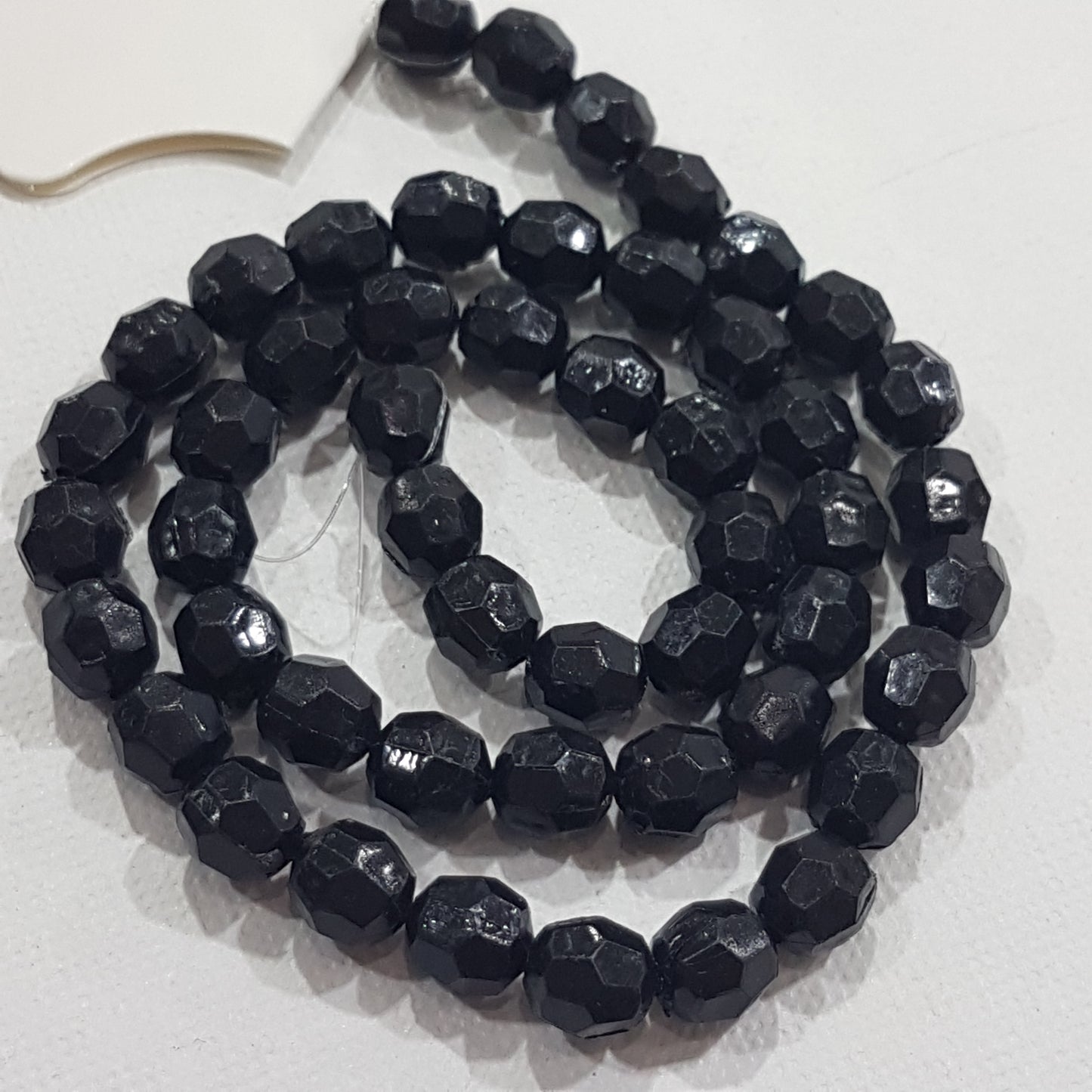 50pc Black Faceted Acrylic Beads
