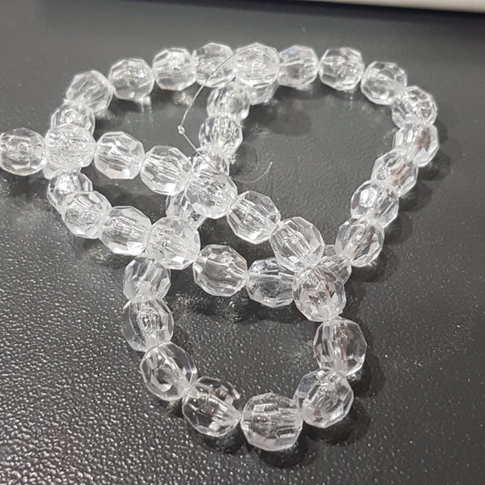 50pc Clear Faceted Acrylic Beads