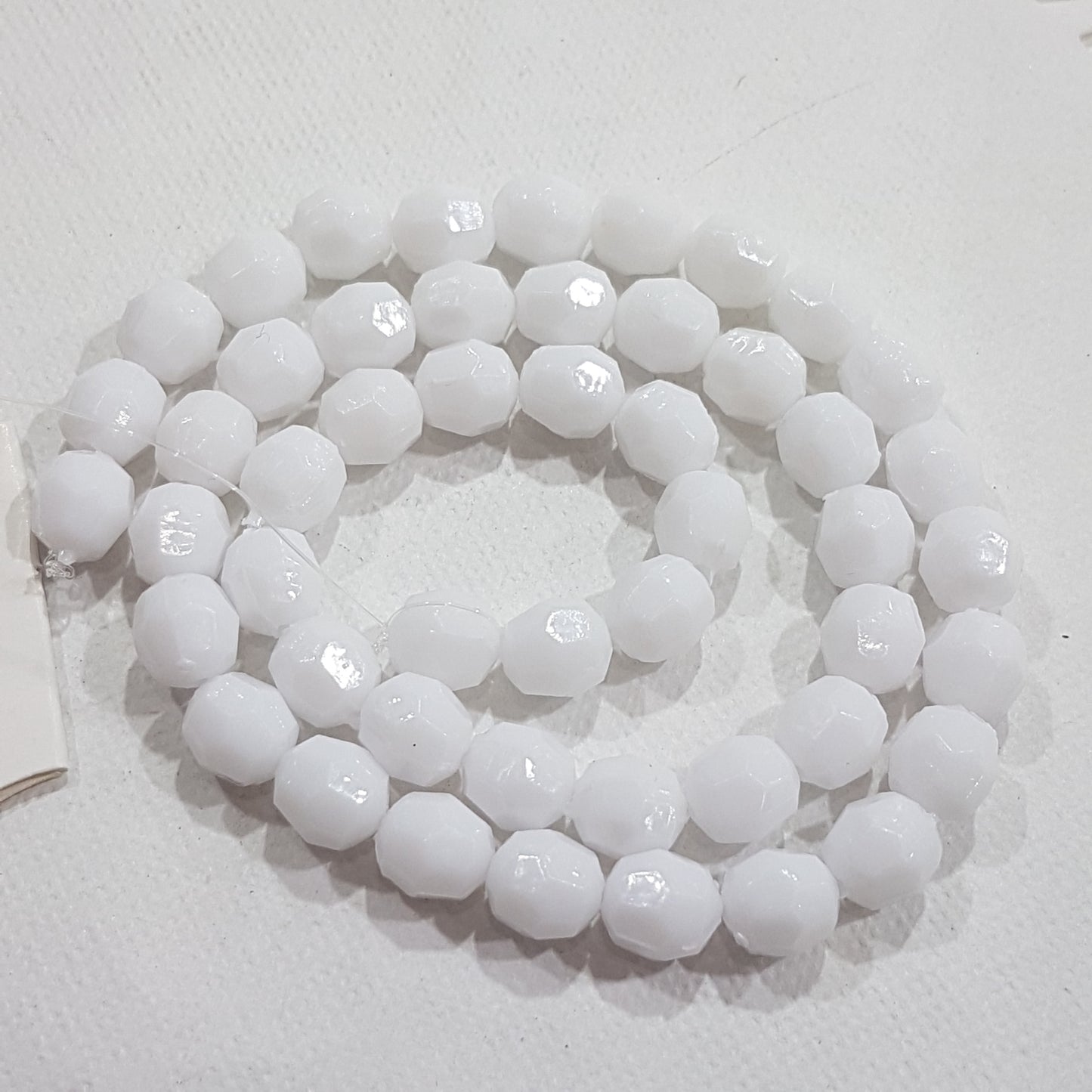 50pc White Faceted Acrylic Beads
