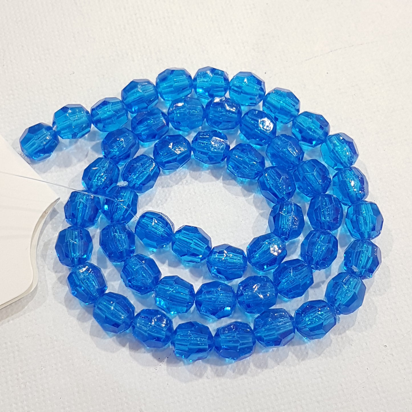 50pc Blue Faceted Acrylic Beads