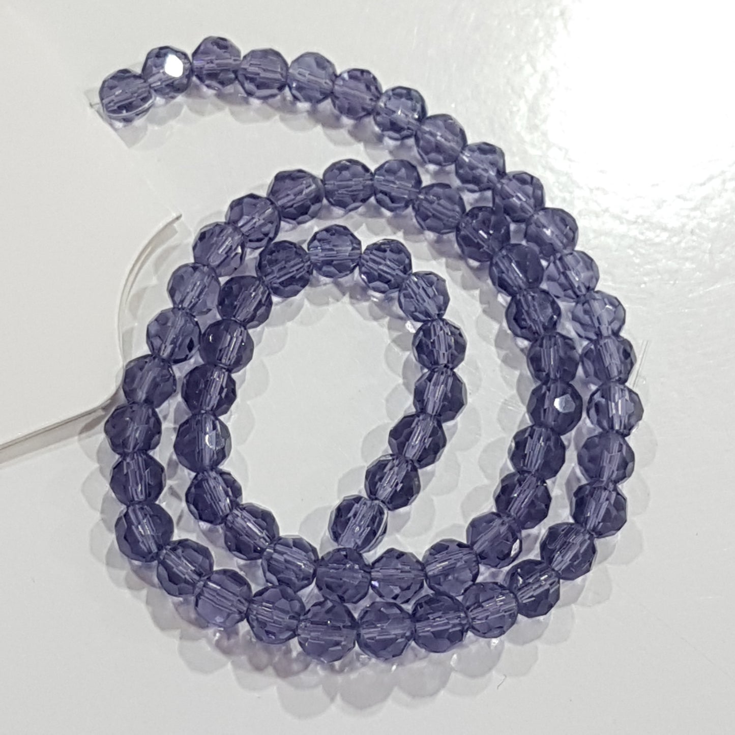 5mm Purple Faceted Glass Beads
