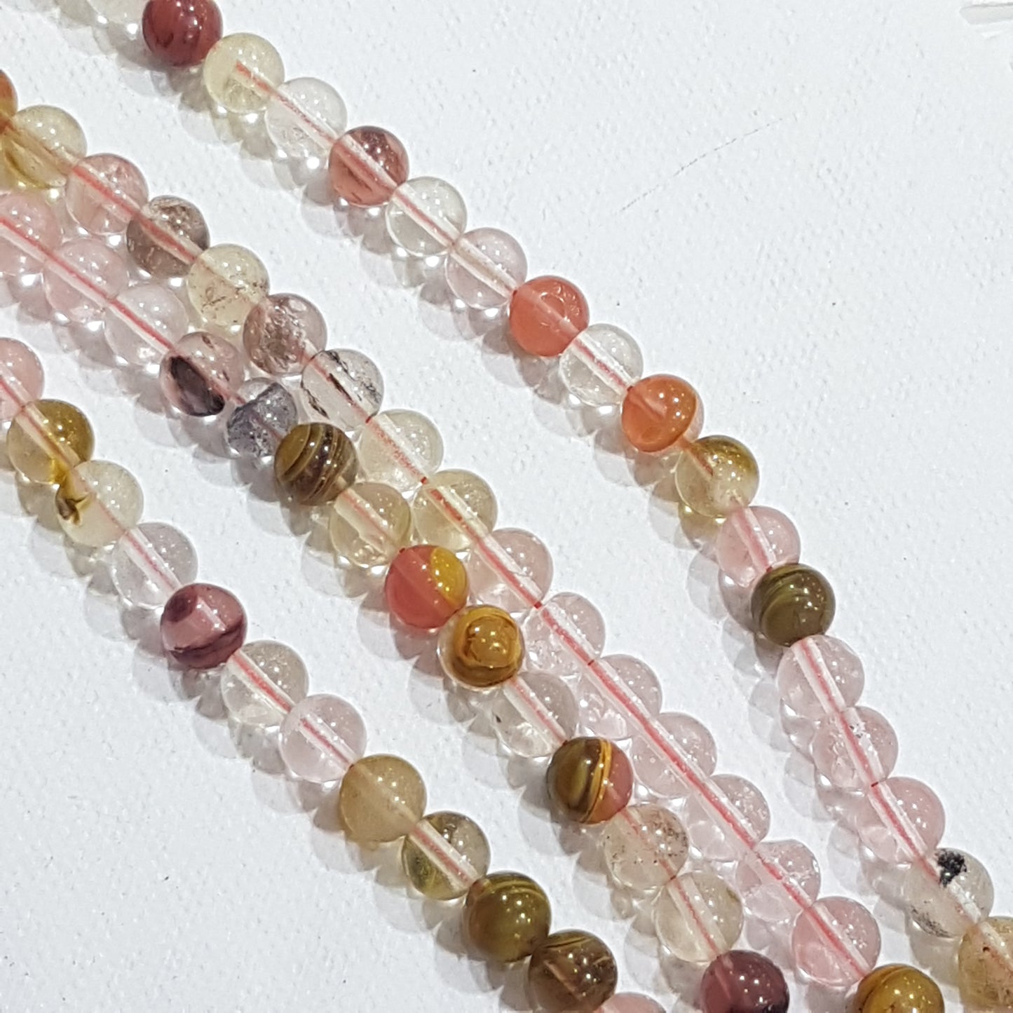 6mm Tigerskin Glass Beads