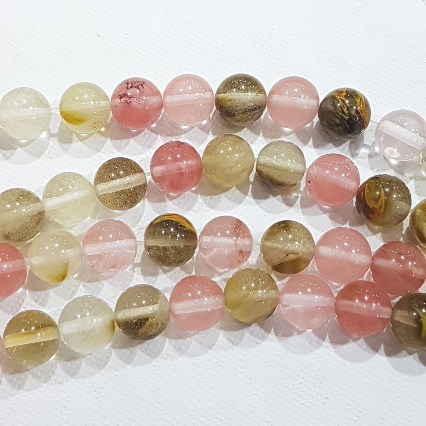 10mm Tigerskin Glass Beads
