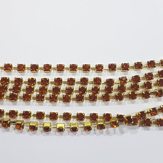 Orange Preciosa Rhinestone Chain ss8