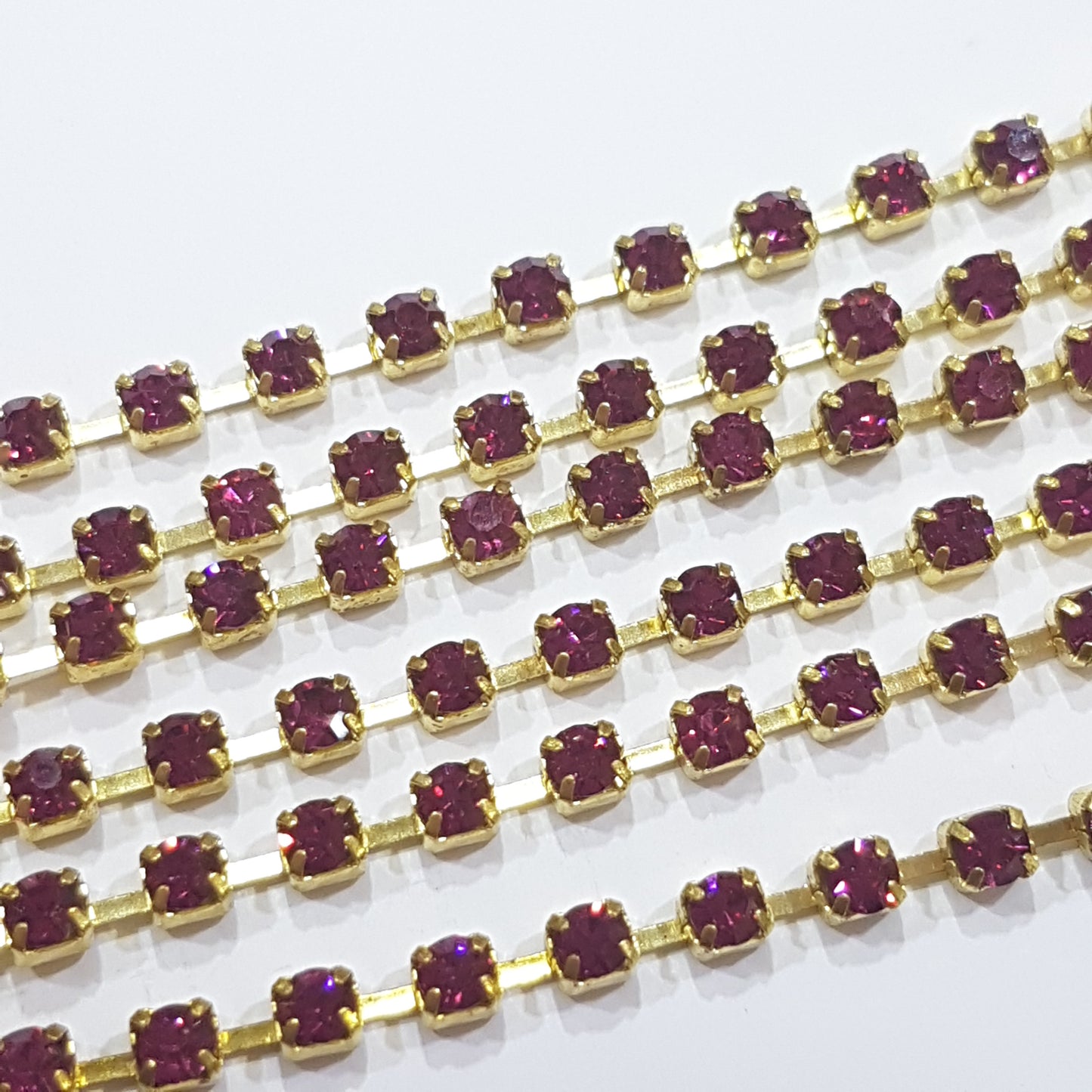 Fuchsia Preciosa Rhinestone Chain ss10