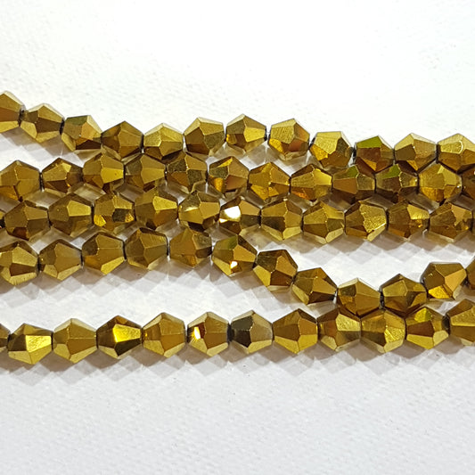 6mm Gold Glass Bicones