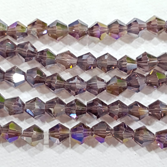 6mm Purple AB Glass Bicones