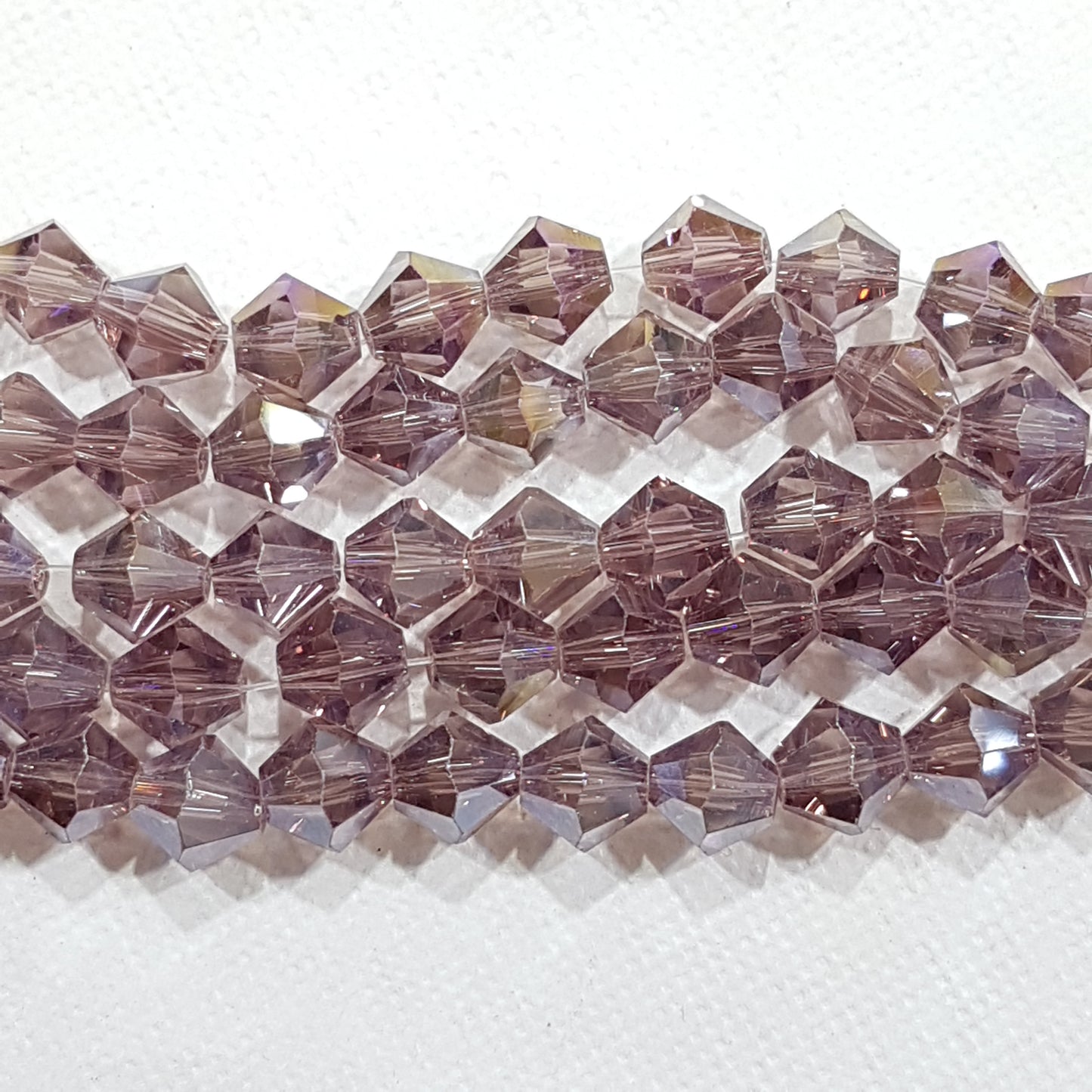 8mm Purple AB Glass Bicones
