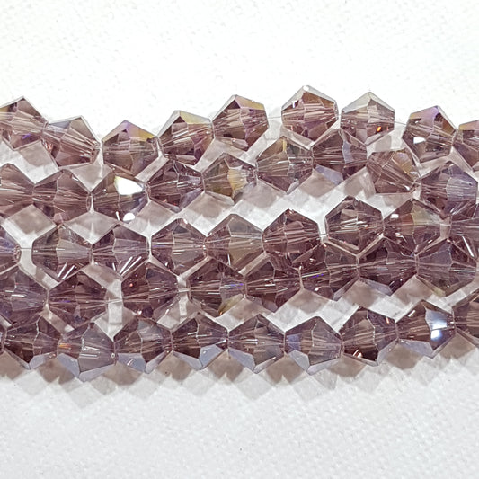 8mm Purple AB Glass Bicones