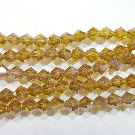 8mm Golden AB Glass Bicones
