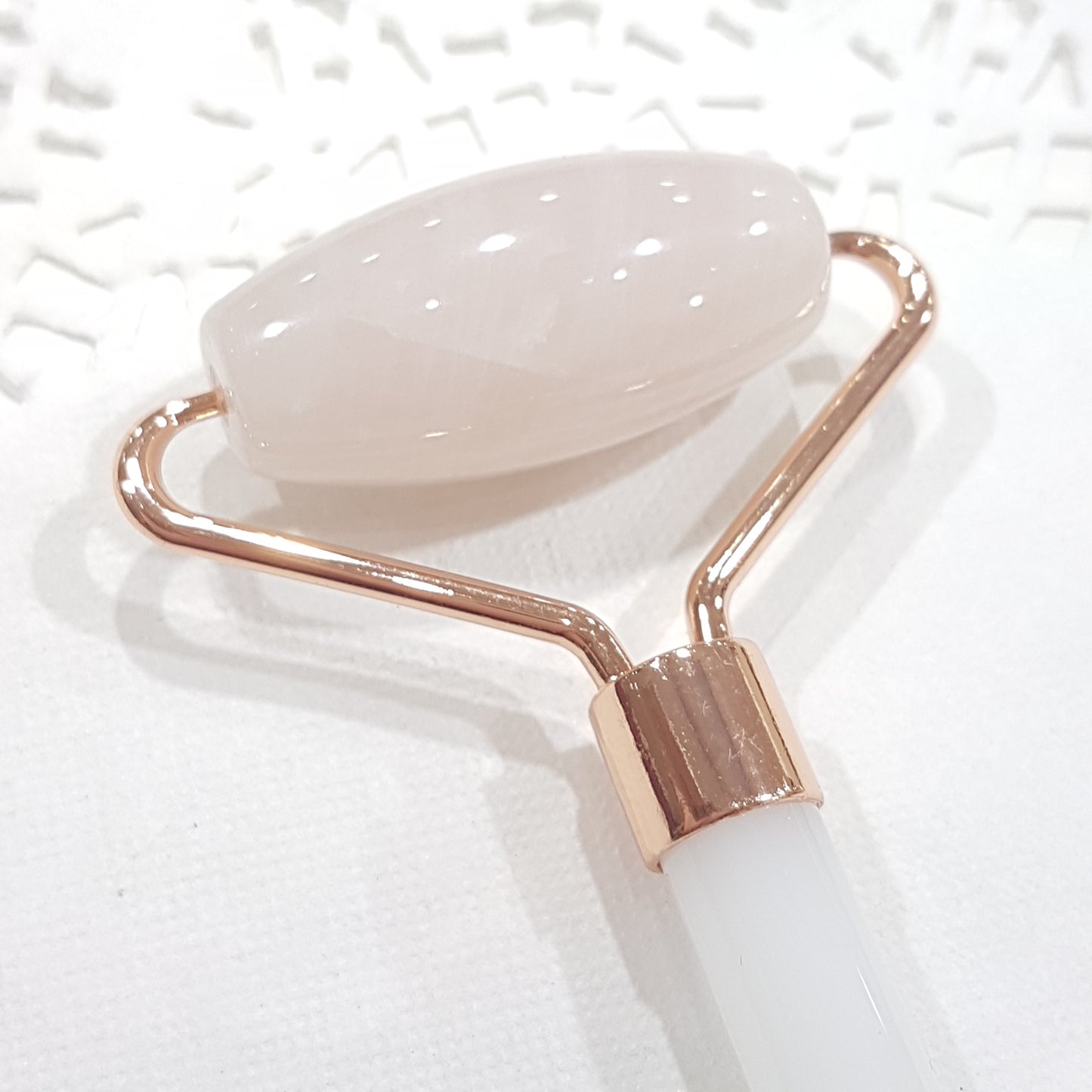 Rose Quartz and Selenite Rose Gold Facial Roller