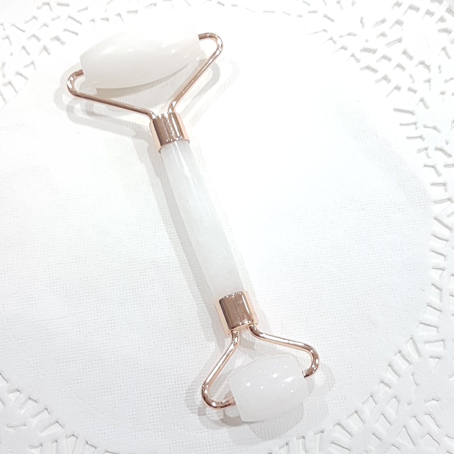 White Jade Rose Gold Facial Roller