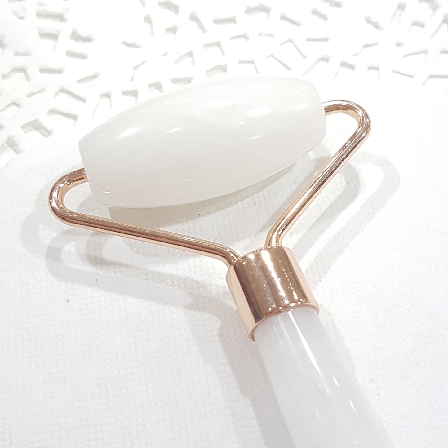 White Jade Rose Gold Facial Roller