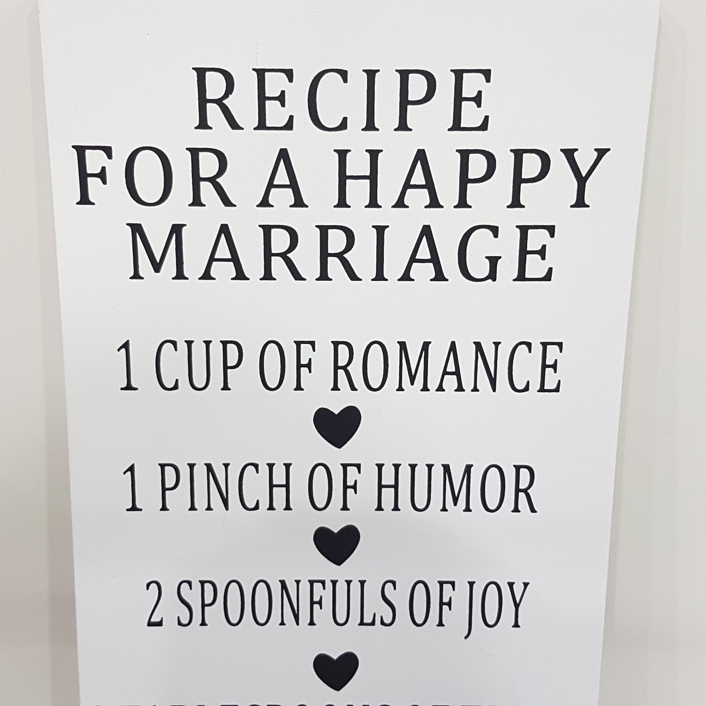 Recipe For A Happy Marriage Wall Art