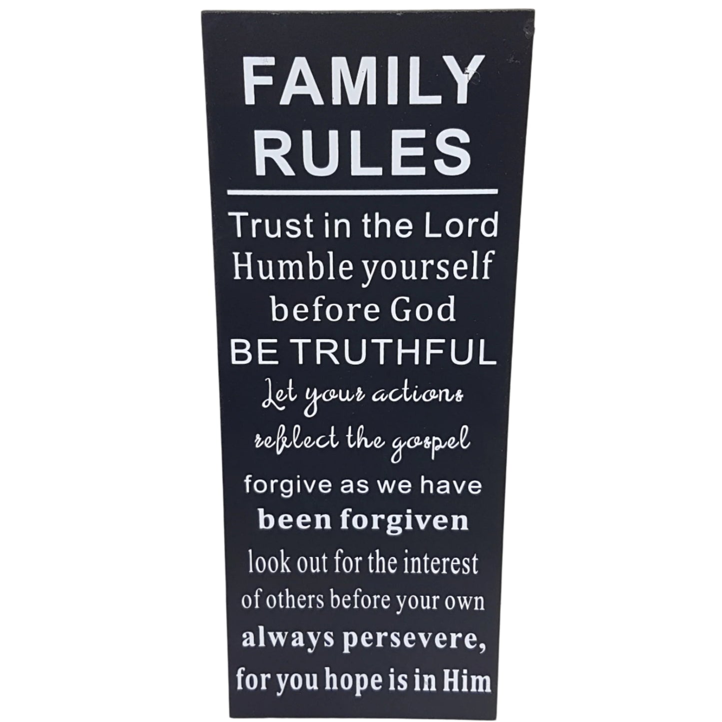 Family Rules Wooden Wall Art