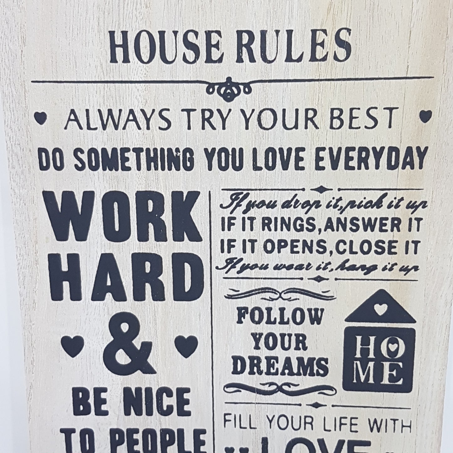 House Rules Hanging Sign