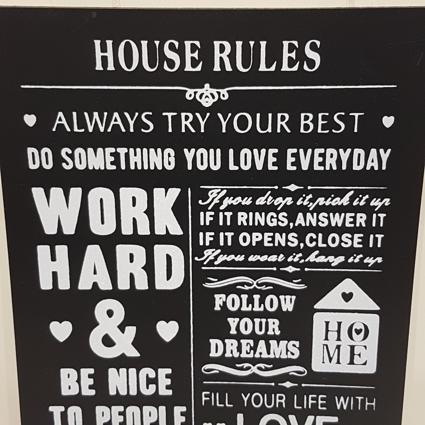 House Rules Hanging Sign