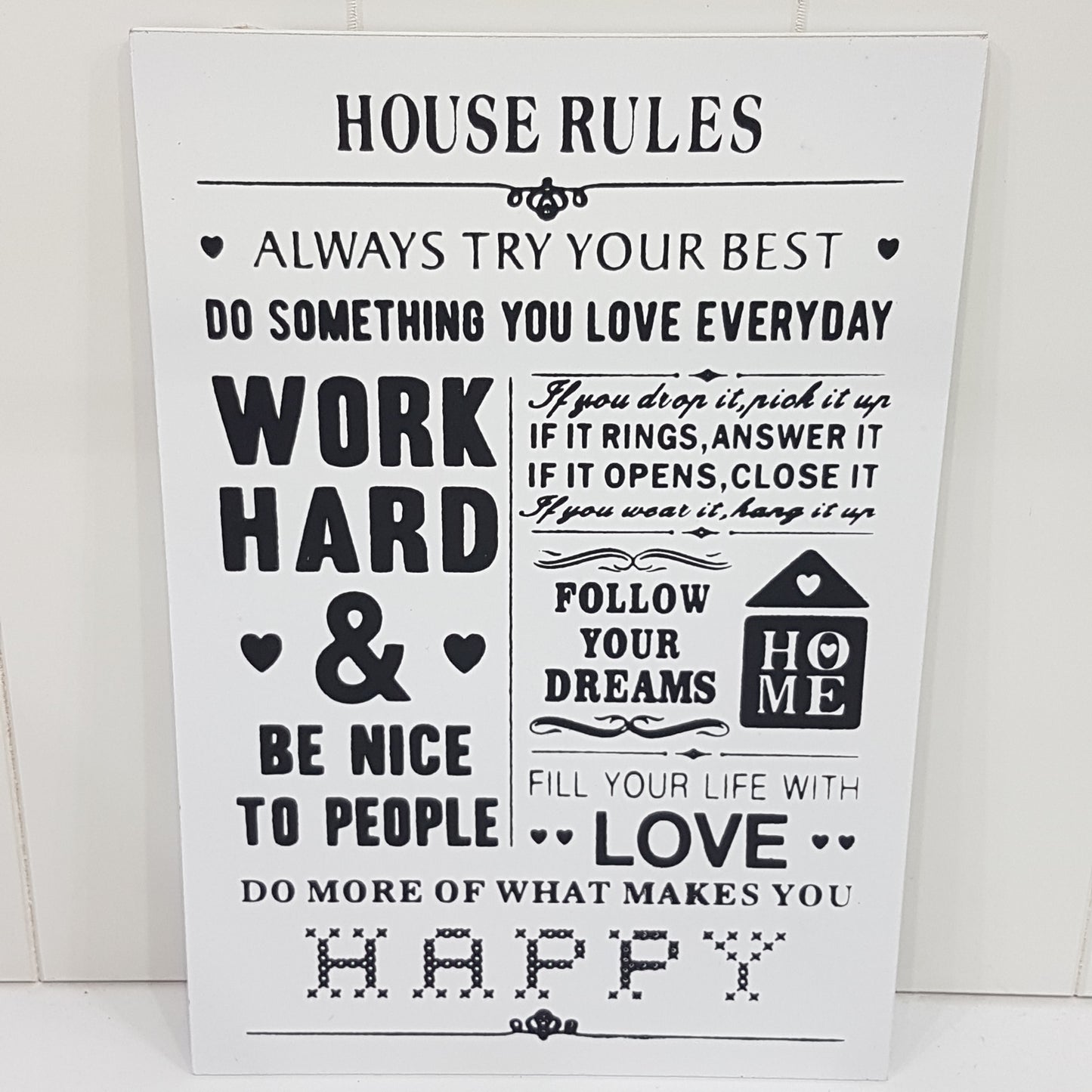 House Rules Hanging Sign