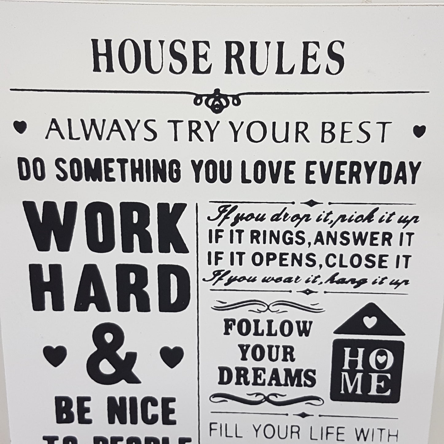 House Rules Hanging Sign