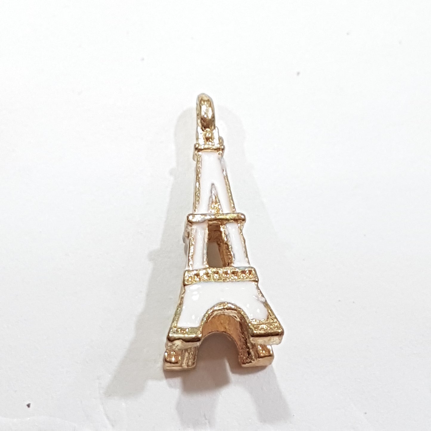 White Enamel Eiffel Tower Charm