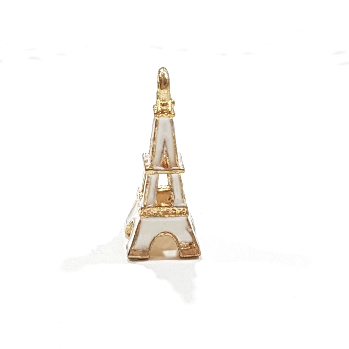 White Enamel Eiffel Tower Charm