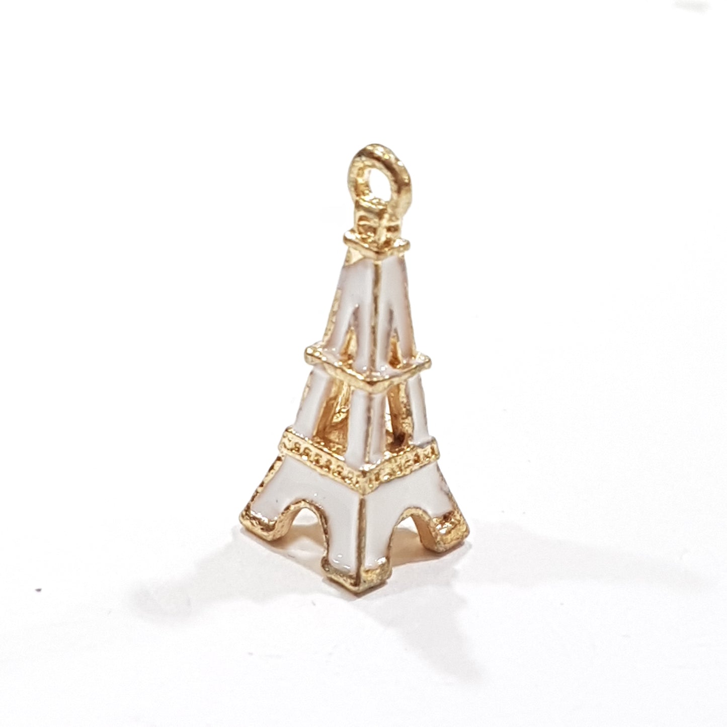 White Enamel Eiffel Tower Charm