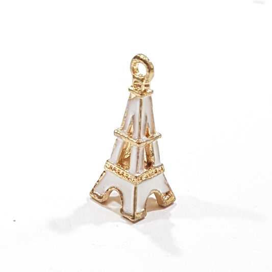 White Enamel Eiffel Tower Charm