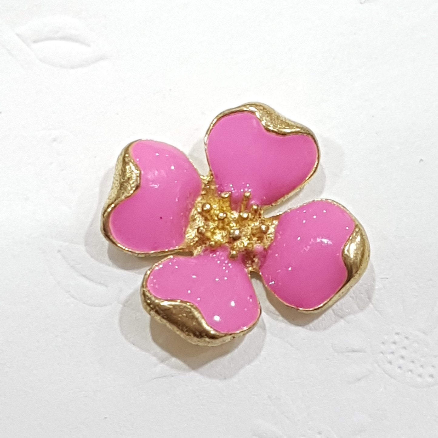 Pink Enamel Flower Charm