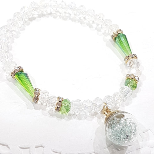Green Bauble Crystal Beaded Bracelet