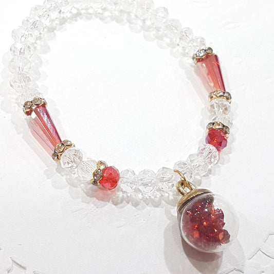 Red Bauble Crystal Beaded Bracelet