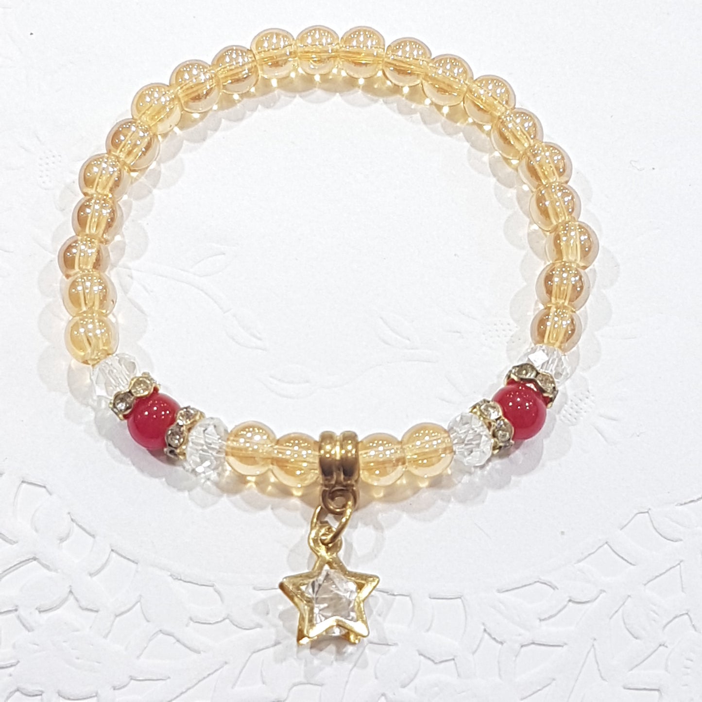 Glass Beaded Stretch Bracelet
