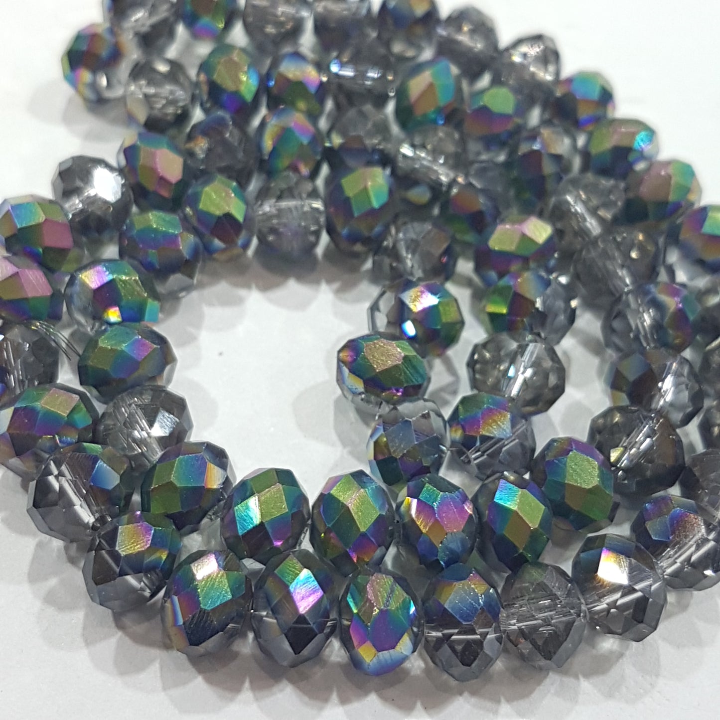 Electroplate Crystal Rondelles 8x6mm
