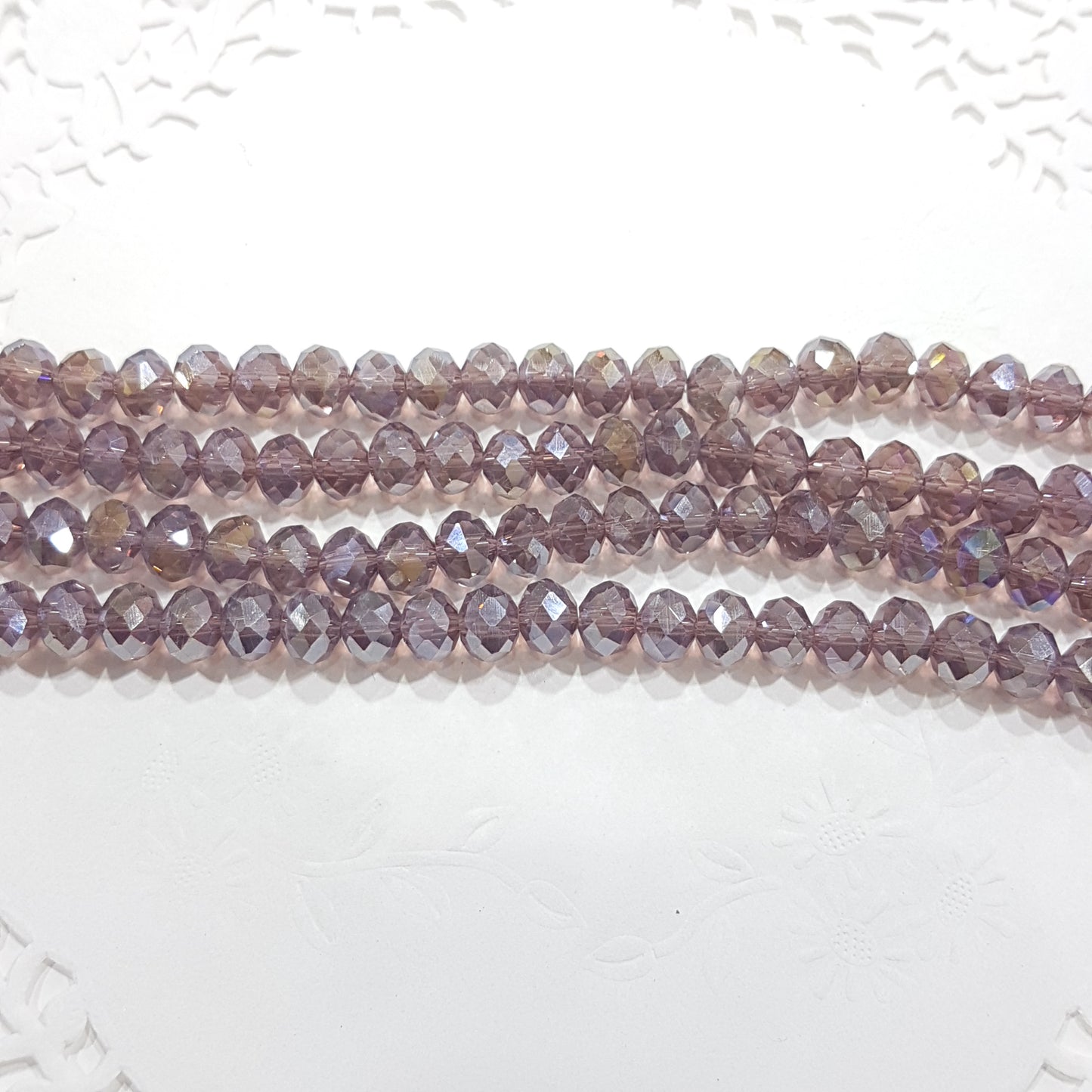 Purple AB Crystal Rondelle Beads