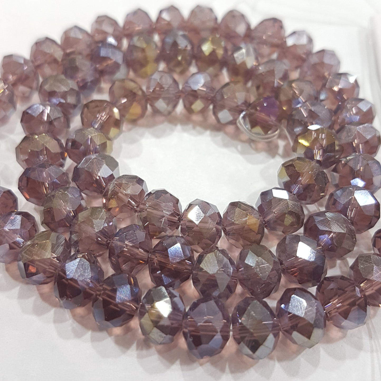 Purple AB Crystal Rondelle Beads