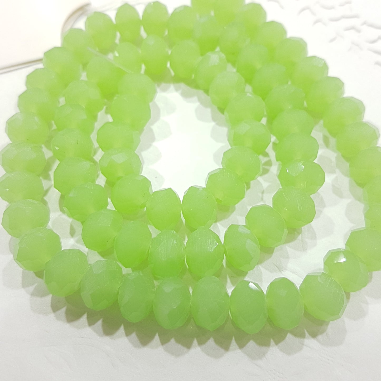 9x8mm Green Crystal Rondelle Beads